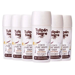 Desodorante Tulipán Negro Deo Stick Coco Pure White Pack 6×60 ml