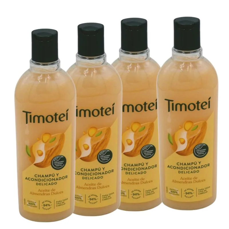 «Champú Timotei 2 en 1 Almendras Dulces 400 ml x 4 Unidades, Fórmula Suave sin Parabenos para Hidratación Diaria y Cabello Suave con Aroma Perfumado» - Imagen 2