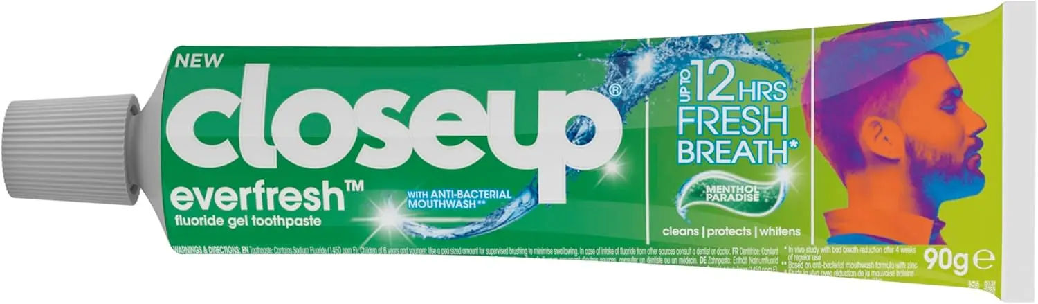 Close-up everfresh gel dentifrico menthol paradise【Pack de 9 uds x 90g】 - Imagen 3